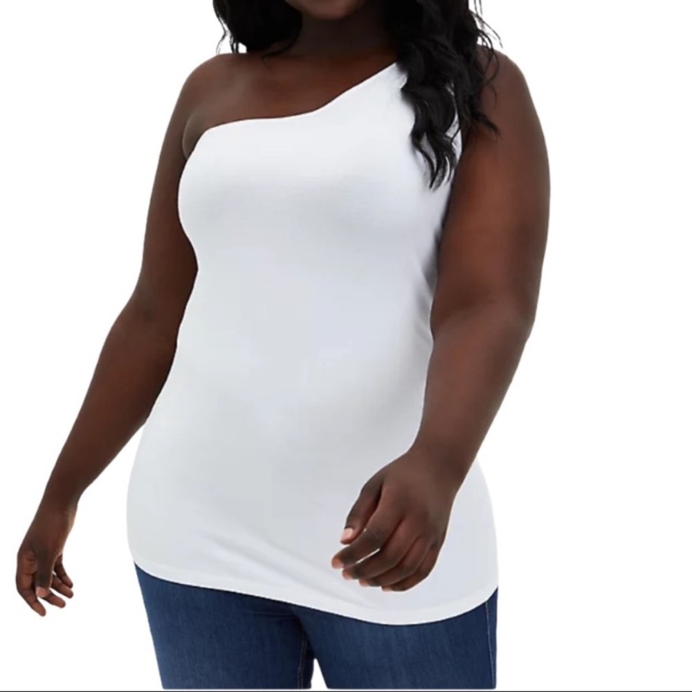 New Torrid White One Shoulder Foxy Top | 3X - Picture 5 of 6